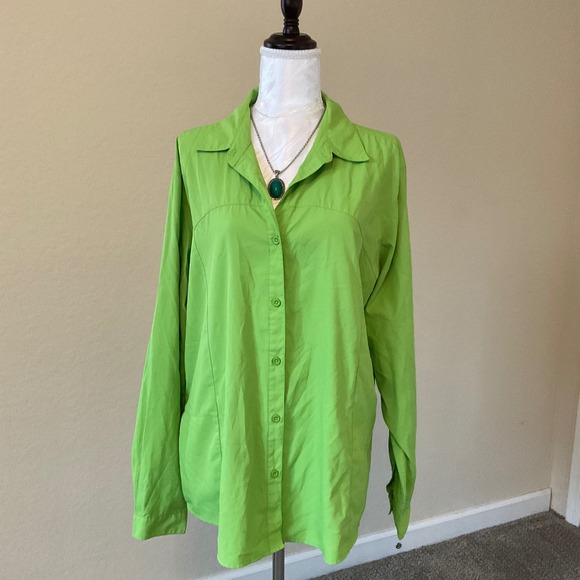 White Sierra Tops - White Sierra Womens 1X Green Long Sleeve Fishing Shirt Lightweight Performance